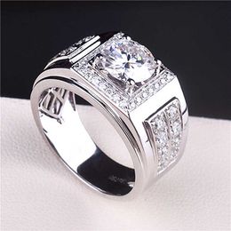 Mens Rings Crystal Fashionable, generous Diamond Men's ring set with star wedding Lady Cluster styles Band