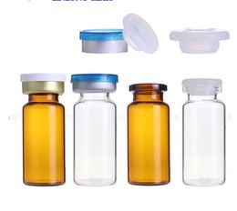 10ml clear glass bottles vials with flip off caps & rubber stoppers, 1/3 oz injection glasses bottle