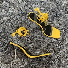 Dress Shoes Nice Lace-up Rome Summer Sexy Gladiator Stiletto Sandals Women PVC High Heels Open Toe Sandal Lady Ankle Strap Pump Shoe