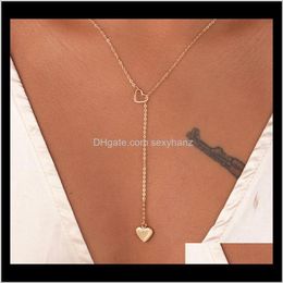 Fashion Romantic Peach Hearts Necklaces Love Heart Pendant Simply Adjustable Collar Chain Charm Necklace For Women Jewelry Party Gifts Gwa7I