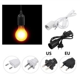 corded hanging light UK - E27 Light Sockets Power Cord Cable 1.8m 5.9FT Lamp Holder Home Decor with On Off Switch and US EU Plug Hanging Lights Socket for Pendant Lighting Bulb Lamps