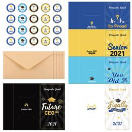 Greeting Cards PRETYZOOM 20pcs 2021 Graduation Congrats Grad With Envelopes Stickers Party Favors