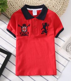 wholesale!Boys summer Turn-down Collar Polos T-shirt Fashion Striped child clothes Kids Short sleeve 6 Colour Tees childrens cotton Tops clothing,size 90-165cm