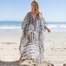 Long Chiffon Beach Cover up Bathing suit for Women Pareo Swim Saida De Praia Robe Plage Dress #Q691 210420