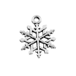 Slim Christmas Snowflake Charm Beads 15.5x20mm Tibetan Silver Pendants Alloy L790 Jewellery Findings & Components 300pcs/lot