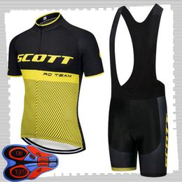 SCOTT team Cycling Short Sleeves jersey (bib) shorts sets Mens Summer Breathable Road bicycle clothing MTB bike Outfits Sports Uniform Y210414175