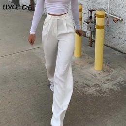 White Straight Women's Pants High Waist Solid Loose Casual Pants For Women 2021 Summer Fashion New Thin Mopping Trousers Female Q0801