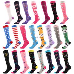 Heart Eye Star moon Pattern Keen High Stockings Women Girls Compression Outdoor Sport Hosiery Socks leggings Fashion Will and Sandy