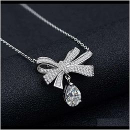Pendant Necklaces & Pendants Drop Delivery 2021 Luxury Bow Series S925 Sterling Sier Pendant, Fashionable Versatile, Small And Fresh Womens J