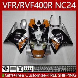 Orange black Bodywork For HONDA RVF400R NC24 V4 RVF400 R 1987 1988 Body 78No.102 RVF VFR 400 VFR400 R 400RR 87-88 VFR 400R VFR400RR VFR400R 87 88 Motorcycle Fairing Kit