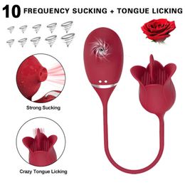 Eggs Female Rose Shape Vaginal Sucking Vibrators Nipple Sucker Oral Clitoris Stimulation Licking Sex Toys for Women 1124