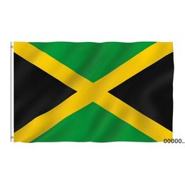 newJamaica National Flag 3x5FT 150X90CM 100D 100% Polyester Banner Brass Grommets For Decoration Hanging Advertising EWF6127