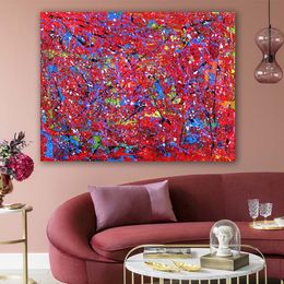 Abstract Graffiti Wall Decor Modern Canvas Printed Red Blue Line Oil Painting Art Pictures For Living Room Posters Unframed