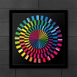 Spectrum Design Wooden Wall Clock Colorful Modern Table Minimalist Clock Timeless Timepieces Intriguing Handcrafting Desk Watch 210401