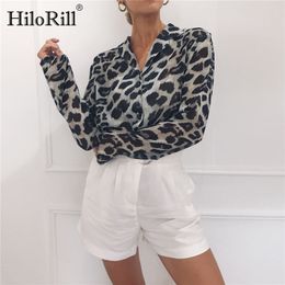 Women Leopard Blouse Snake Print Shirt Long Sleeve Turn-Down Collar Lady Office Shirts Tunic Tops Camiseta Mujer 210508