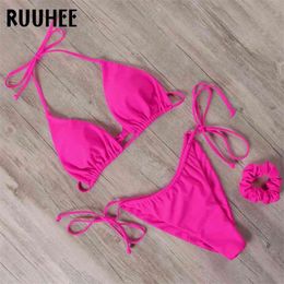 RUUHEE Bikini Set Women Dye Tie Push Up Micro Leopard Swimsuit Sexy Swimwear Female Halter Brazilian Bathing Suit 210621