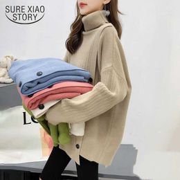 Casual Plus Size Loose Women Sweater Winter Solid Turtleneck Pullover Lady Jumper Knitted Sweater Fashion Clothing 11854 210527