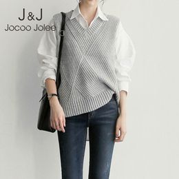 Casual V Neck Spring Autumn Twist Striped Women Vest Sweater Solid Sleeveless Oversized Jumper Knitted Loose Ladies Pullover 210518