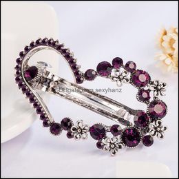 Hair Clips & Barrettes Hollow Rhinestones Pins Crystal Clip Jewelry Ancient Women Aessories Hairpin Beauty Tools Drop Delivery 2021 Dg7My