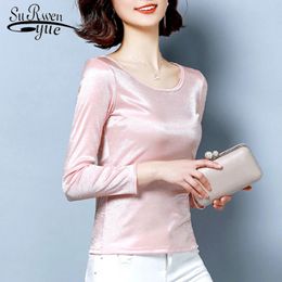 Autumn Fashion Women Blouses Casual Solid Elegant Clothing Long Sleeve O-neck Tops and 5479 50 210521