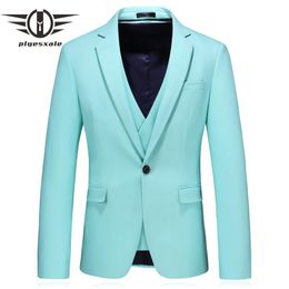 Men's Suits & Blazers Plyesxale Mens Arrivals 2021 Slim Fit Turquoise For Men Man Blazer Casual Suit Jacket 5XL Q736