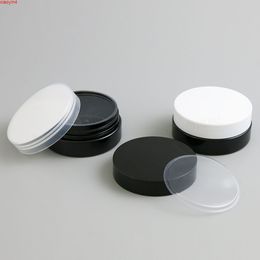 24 x 50g Travel Empty Black Pet Skin Care Cream Jar With Plastic Lids with Insert 5/3oz Cosmetic Containerhigh qualtity