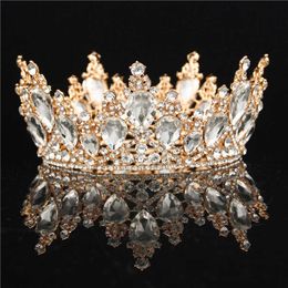 Bride Wedding Crown Tiara Bridal Headdress Head Ornament Luxury Queen Circle Diadem tiaras and crowns Hair jewelry Pageant X0625