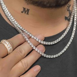 4mm Iced Out AAA Zircon Tennis Chain Dad Jewelry X0509