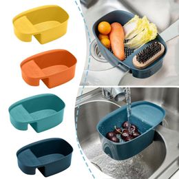 Kitchen Storage & Organization Expandable Sink Strainer Fruit Vegetable Drainer Basket Waste Filter Hanging Rack Saving Shelf