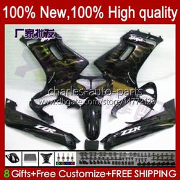 Body For KAWASAKI NINJA gold flames ZZR250 90 91 92 93 94 1995 1996 1997 1998 1999 Bodywork 54HC.113 ZZR 250 CC ZZR-250 1990 1991 1992 1993 1994 95 96 97 98 99 OEM Fairing