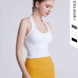 Ins Halter Vest Short Sleeve Sports Tank Tops Female Fitness Tight Yoga Jacket Gym Clothes Women Workout Underwear Shirt
