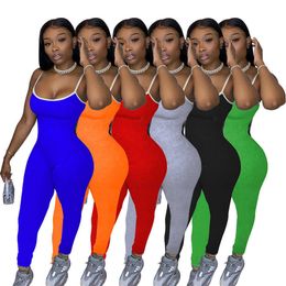2022 Womens Jumpsuits Sexy Sleeveless Suspender Pants Jumpsuit Rompers Bodysuit Plus Size Women Onesies Summer Fashion Casual Clothing S-XXL
