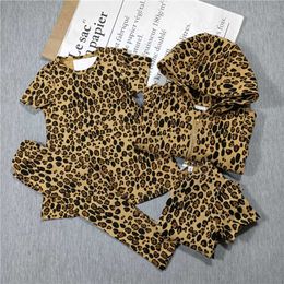 Spring and Summer 2020 new boys and girls Leopard print t-shirt dress leggings hoodie jacket X0902