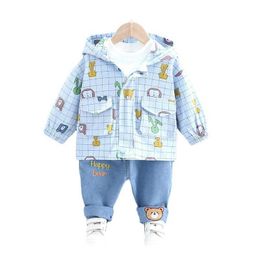 Spring Autumn Children Fashion Clothes Baby Boys Girls Casual Hoodies Pants 2Pcs/sets Kids Clothing Infant Cartoon Sportswear X0902