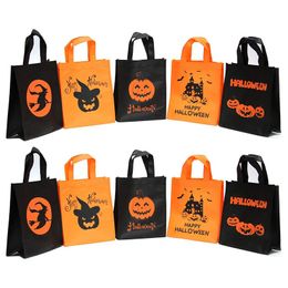 Happy Halloween Trick Or Treat Bags Pack Large Non-Woven Candy Bags For Kids Party Decorations Gift Bags Reusable Grocery Shopping Tote Free DHL HH21-673