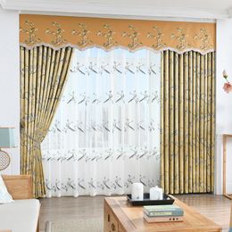 Curtain & Drapes Custom Curtains High-quality Chinese Classical Bird Livingroom Cloth Shading Blackout Valance Tulle Panel M1114