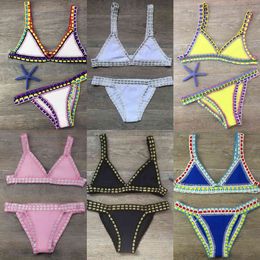 Crochet Swimsuit Bikinis Women's Swimming Suit Sexy Bandage Brazilian Bikini 2020 Swimwear Women Bathing Suit Biquini 120X0523