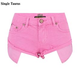 Low Waist Macaron Pink Jeans Shorts Women High Street Pantaloncini Donna Mujer Loose Summer Denim Korte Broek Vrouwen 210724