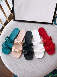 Summer Double Chain G Style Sandals PVC Plastic Beach Gel Shoes Casual Flat Waterproof Slipper Slippers