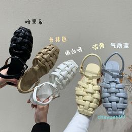 2021 Sandal Flat Summer Shoes Woman Breathable Clear Heels Girls Without Closed 2021 Beach Fashion Gladiator Rome Slides Sandals