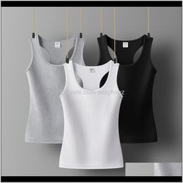 Womens Tanks Cotton Camis Female Slim Sleeveless Casual Solid Color Crop Lower Cut Top For Ladies Fitness Vest Summer 7Dbdu 3Fdrz