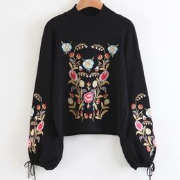 Vintage Woman National Style Embroidery Sweater Fashion Ladies Autumn Long Sleeve Knitwear Female Casual Knitted Top 210515