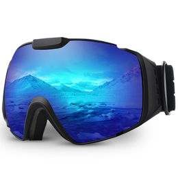 Ski Goggles,OTG Anti-Fog Snowboard Skate Snowmoblie Double Layer Spherical Lens Snow Goggles Men Women M4 220110