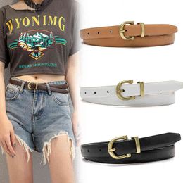 Alloy Women Leather Belt New Style Luxury For Genuine Leather Fashion Pin Buckle Jeans Decorative Ladies Retro G220301