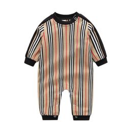 Cute Baby Striped Rompers Infant Boys Girls Long Sleeve Jumpsuits Spring Autumn Toddler Newborns Onesies Kids Romper Clothes 0-24 Months