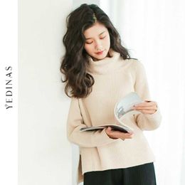 Yedinas Women Sweaters And Pullovers Casual Womens Winter Turtleneck Sweater Female Long Sleeve Knitted Ladies Jumpper Chic 210527