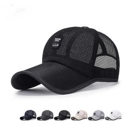 Baseball Cap Men's Mesh Breathable Full Net Summer Sun Hats Women's Adjustable Pure Color Outdoor Leisure Hats Fashion Dome Q0911