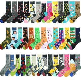 Men's Socks Funny Harajuku Women's Sock Trend Unisex Cotton Lady Fashion Different Pattern Casual Colorful All-match Man Crew