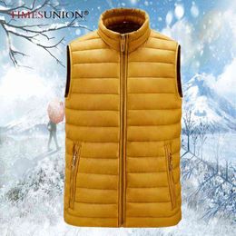 TIMESUNION Down Vest Men 2021 Winter New Men Warm Down Vest Top Youth Loose Clothes Waistcoat Man Plus Szie 6XL 5XL G1108