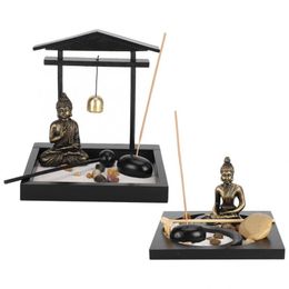 Decorative Objects & Figurines Zen Style Buddha Sand Tray Decoration Innovative Home Living Room Ornament Kit Incense Burner